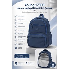 Young 17303 Mavi Laptop Bölmeli Unisex Sırt Çantası