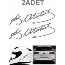Sticker Usta 2 Adet Atatürk Mustafa Kemal Atatürk Imza Araba Motosiklet Oto Karavan Sticker 00016
