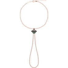 Emiliano Jewellery Zirkon Taşlı Rose Altın Kaplama Kirpikli Göz Desenli Gümüş Şahmeran