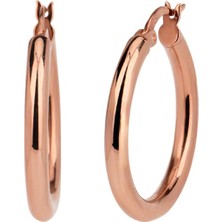 Emiliano Jewellery Rose Altın Kaplama Şarnel Halka Gümüş Küpe