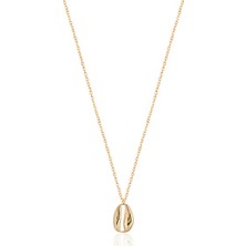 Emiliano Jewellery Taşsız Altın Kaplama Deniz Kabuğu Gümüş Kolye