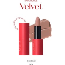Yoğun Pigmentli, Blur Etkili, Nemli Kadife Bitişli Ruj MISSHA Dare Rouge Velvet (No.21 Beigique)