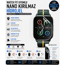 onlinekordon Motorola Moto Watch Fit Uyumlu Nano Kırılmaz Hidrojel Ekran Koruyucu 2 Adet Darbe Emici Tam Koruma
