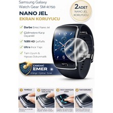 onlinekordon Samsung Galaxy Watch Gear SM-R750 Uyumlu Nano Jel Ekran Koruyucu 2 Adet Darbe Emici Tam Kaplayan