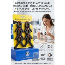 Marsilyan 6 Parça 2 Inç Plastik Yaylı Kıskaç Seti - Hobi, Marangoz ve Fon Sabitleme Mandalı  723186 -Ma