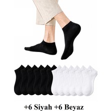 Abani Classic 12 Çift Kısa Patik Erkek Çorap +6 Siyah +6beyaz