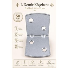 Nzb L Demir Köşebent Oval Başlı 30X35X35 mm Set Dayanıklı Demir Bağlantı Sabitleme Aparatı (50 Adet)
