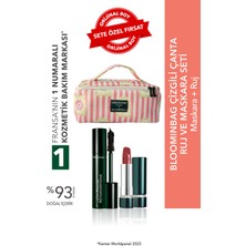 Yves Rocher Bloominbag Çizgili Çanta Ruj ve Maskara Seti- Ruj- Nude Kiraz Çiçeği 3.5 gr & Maskara 7.8ml