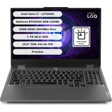 Lenovo Loq 15IRX10 GTI321 Intel Core I7 13700HX 32GB 1tb SSD RTX5050 Freedos 15.6" Fhd 83JE00WGTR