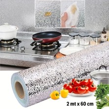 Hereveoyuncak Rulo Gümüş Alüminyum Folyo Duvar Kağıdı, Kendinden Yapışkanlı Raf Içi, Su Geçirmez Folyo 2 Mtt x 60 cm