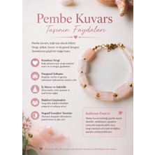 Bng Aksesuar Gerçek Pembe Kuvars Taşı Kadın Bileklik