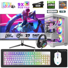 Xaser Star X80 Ryzen 7 5700X 32GB Ram 1tb M.2 Nvme SSD 12GB RTX3060 27" 300Hz Oyuncu Bilgisayarı