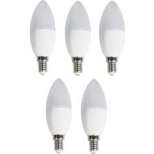 Cata 5'li 7 W LED Ampul Gün Işığı 3200K E14 Duy Tipi Buji Ampul İle Enerji Tasarrufu