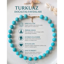 Bng Aksesuar Gerçek Turkuaz Taş Kolye