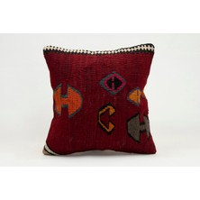 Kilim Wholesale El Yapımı Kilimden Yapılmış Vintage Kırlent Kılıfı, Yün, 40X40 cm