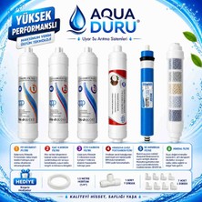 Aqua Duru Su Arıtma Filtresi Tam Takım Set+ Mineral Filtre Iki Tarafı Quickli 6lı Set