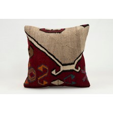 Kilim Wholesale El Yapımı Kilimden Yapılmış Vintage Kırlent Kılıfı, Yün, 40X40 cm