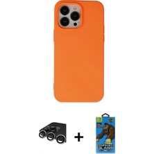 Pileli Store Pilelistore™ iPhone 14 Pro Max Kılıf Ahenk Serisi - Siyah 18D Cam Ekran Koruyucu + Raze Metal Kamera Lens - Gs