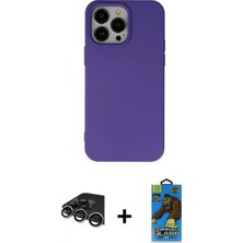 Pileli Store Pilelistore™ iPhone 14 Pro Max Kılıf Ahenk Serisi - Siyah 18D Cam Ekran Koruyucu + Raze Metal Kamera Lens - Gs