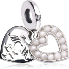 Fubena Beyaz Boncuklu Mom Sallantılı Charm