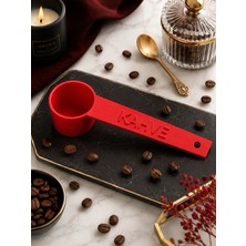 MurayTekno Kko-Khv-01-T-KRMZ-Kahve Yazılı Kahve Ölçü Kaşığı | Espresso & Filtre Kahve | Set-Renk Seçenekli-Kırmızı(1 Adet)
