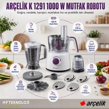 Arçelik 1000 W Güç, 1200 ml Blender Kapasitisiyle ,K1291 1000 W Mutfak Robotu