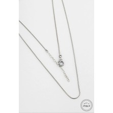 So CHIC İtalyan Modern Oksitli 55 Cm Gümüş Erkek Zincir Kolye