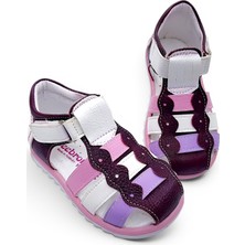 Beebron Ortopedik Kız Bebek ve Çocuk Sandaleti KBGCM2406 Bordo Pembe Beyaz 22