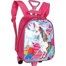Bagacar Mn Unicorn Işıklı Tekerlekli Çocuk Sırt Çantası 33 x 25 x 12 cm Anaokulu Ürünü
