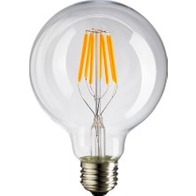Cata G95 Glop Şeffaf Günışığı CT-4354 6 Watt Flament LED Ampul E-27 Duy Gün Işığı 3200 Kelvin