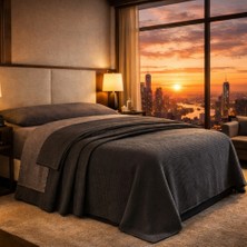 Faralya Life %100 Pamuk Kare Petek Dokulu Çift Kişilik Lüks Pike –200*220CM