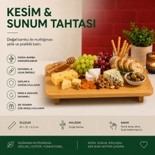Kitchen Line Bambu Kesim ve Sunum Tahtası I Yükseltili  Demonte Ahşap Servis Standı Kesim Tahtası