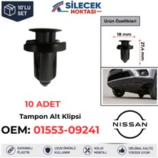 Silecek Noktası Nissan Tampon Klipsi 10 Adet 01553-09241