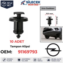 Silecek Noktası Opel Tampon Klipsi 10 Adet 91169793