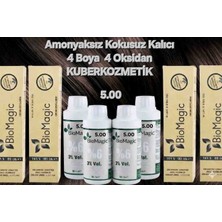 Biomagic 5.00 Açık Kahve Organik Içerikli Amonyaksız Kalıcı Kokusuz Saç Boyası 4boya 4oksidan