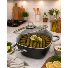 Schafer Gastronomie Master Seramik Derin Tencere 26 Cm-Siyah/gri