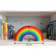 Zaya Design Lab Montessori Eğitici Oyuncak Gökkuşağı Puzzle - Iç Içe Geçen Çocuk Oyuncağı ve Çocuk Odası Dekor 21X11 cm