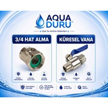 Aqua Duru Su Arıtma Cihazı 3/4 Hat Alma Aparatı ve 1/4 Mini Küresel Vana ( Çamaşır Mak. Hat Alımı Için Uygun)