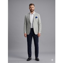Centilmen Kip Keten Dokulu Slim Fit Erkek Blazer Ceket 2521