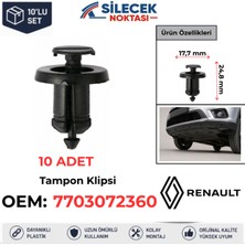 Silecek Noktası Renault Tampon Klipsi 10 Adet 7703072360