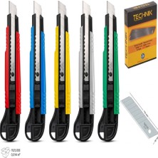 Ark Profesyonel Maket Bıçağı Seti 18 mm Karışık Renk 2 Adet Maket Bıçağı 10'lu Yedek Bıçak