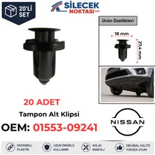 Silecek Noktası Nissan Tampon Klipsi 20 Adet 01553-09241