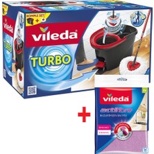 Vileda Turbo Pedallı Temizlik Seti 2'li Actifibre Mikrofiber Bez Mavi Süper Emici Malzeme
