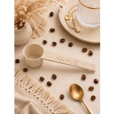 MurayTekno Kko-Khv-01-T-BJ-Kahve Yazılı Kahve Ölçü Kaşığı | Espresso & Filtre Kahve | Set-Renk Seçenekli-Bej(1 Adet)