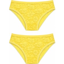 Hepsine Rakip 2li Kadın Önü Dantel Bikini Arkası Düz Ince Lastik Ekonomik