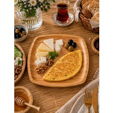 Rossev Bambu Penne Kare Servis Tabak 25 cm