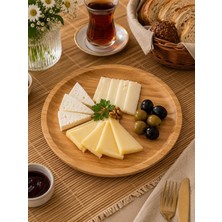Rossev Bambu Penne Yuvarlak Servis Tabak 25 cm