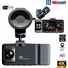Wevolt Premium MB-460 2K Ultrahd 3 Kameralı Araç İçi Kamera GPS Wifi Özellikli