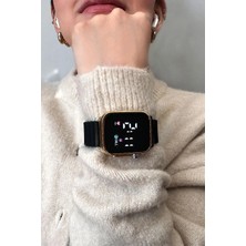 Aqua Di Polo 1987 Siyah Gold Silikon Unisex Dijital Led Kol Saati