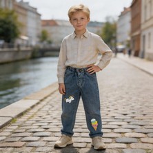 Kaizer Jeans Kar Mavi Dondurma Desenli Çocuk Pantolonu